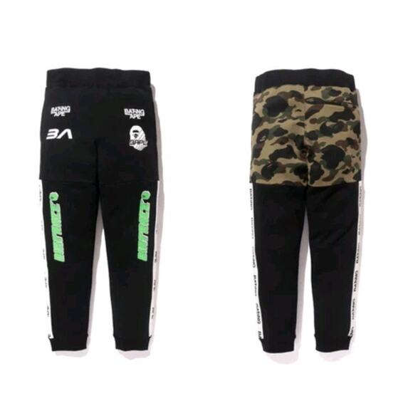 NWOT A Bathing Ape BAPE Joggers Sweatpants Black Camo Size S - Picture 1 of 12